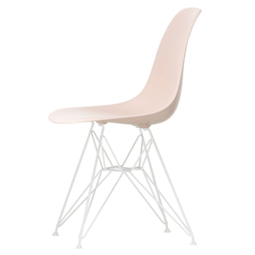 Eames Plastic Side Chair DSR von Vitra in weiss / zartrosé (Filzgleiter weiss)