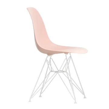 Eames Plastic Side Chair DSR von Vitra in weiss / zartrosé (Filzgleiter weiss)