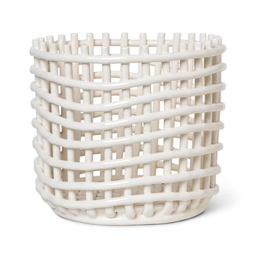 Keramik Korb gross von ferm Living in off-white