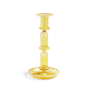 Flare Kerzenständer, H 21 cm, gelb / weiss von Hay