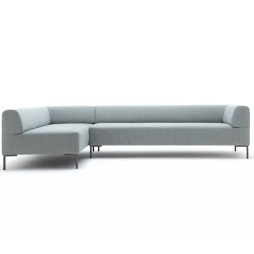 185 Sofaecke links von freistil in Winkelfuss Grau / Bezug pastellblau (6540)