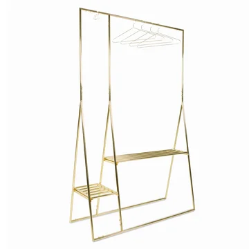 Garderobe mit Kleiderbügeln und Garderobenhaken von HKliving in der Farbe Messing