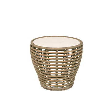 Basket Outdoor Beistelltisch von Cane-line in der Ausführung natur / weiss