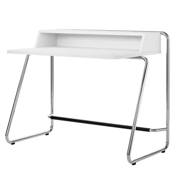 Thonet - S 1200 Sekretär, Chrom / Korpus Esche reinweiss lackiert (RAL 9010) / Tischplatte Esche reinweiss lackiert (RAL 9010)