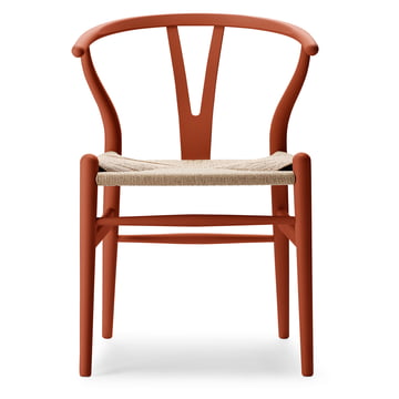 CH24 Wishbone Chair, soft terracotta / Naturgeflecht von Carl Hansen