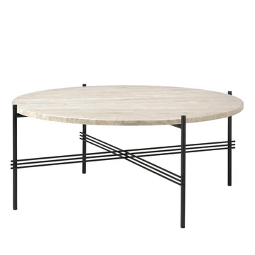 TS Outdoor Beistelltisch, Ø 80 cm, schwarz / weiss von Gubi