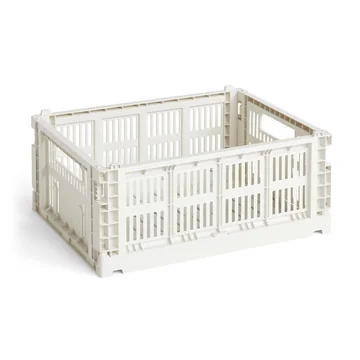 Colour Crate Korb recycelt M von HAY in der Farbe off white
