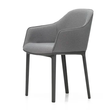 Softshell Armchair, basic dark / Plano (sierragrau / nero), Filzgleiter von Vitra