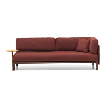 Vitra - Anagram flexibles Modul-Sofa, 226,5 x 95 cm, inkl. 2 Kissen, dunkel bordeaux / dark red melange (Cento 12) + Anstecktisch