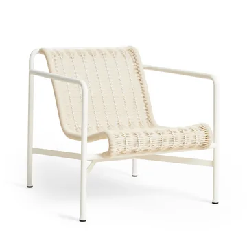 HAY - Palissade Cord Lounge Chair Low, cremeweiss