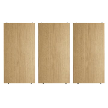 String - Regalboden 58 x 30 cm (3er-Pack), Eiche