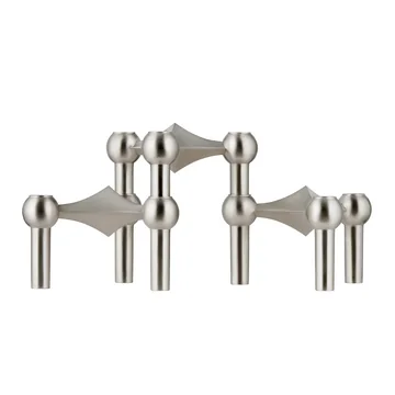 Stoff Nagel - Kerzenhalter, Chrom gebürstet (3er-Set)