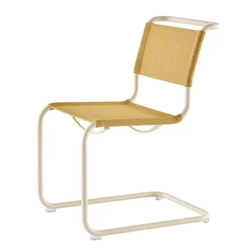 Thonet - S 33 V Stuhl, perlweiss / corn (Stoff Rohi Cento)