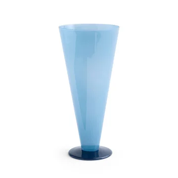 HAY - Conical Vase L, Ø 12 x H 26 cm, petrol blue and dark blue