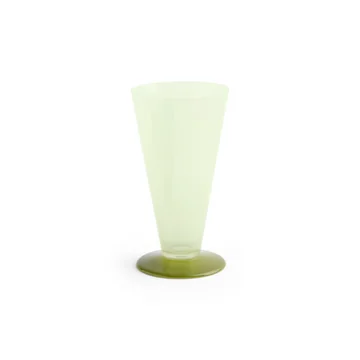 HAY - Conical Vase S, Ø 9,6 x H 18 cm, light green and dark lime
