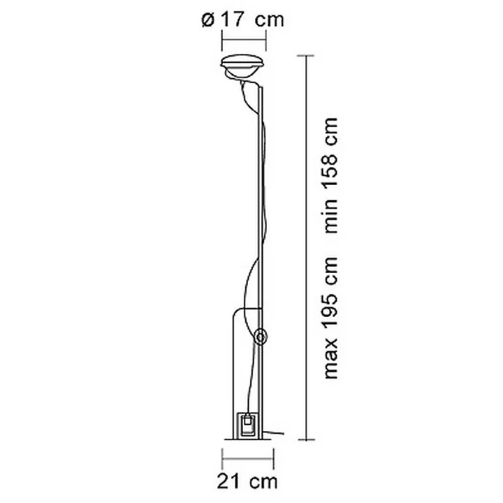Masse vom Flos Toio Deckenstrahler