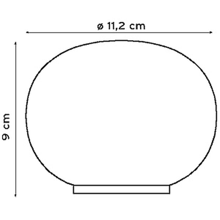 Masse der Mini Glo-Ball Tischleuchte von Flos