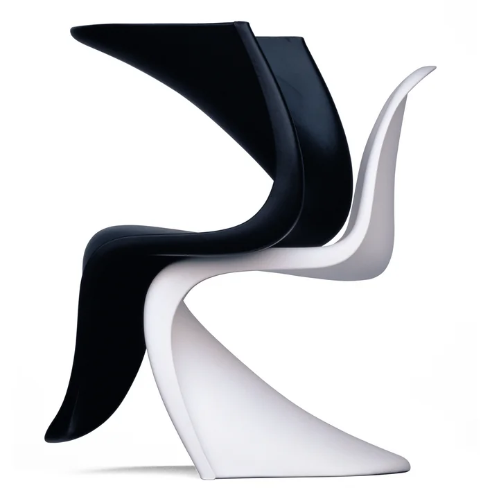Panton Chair von Vitra in weiss und schwarz