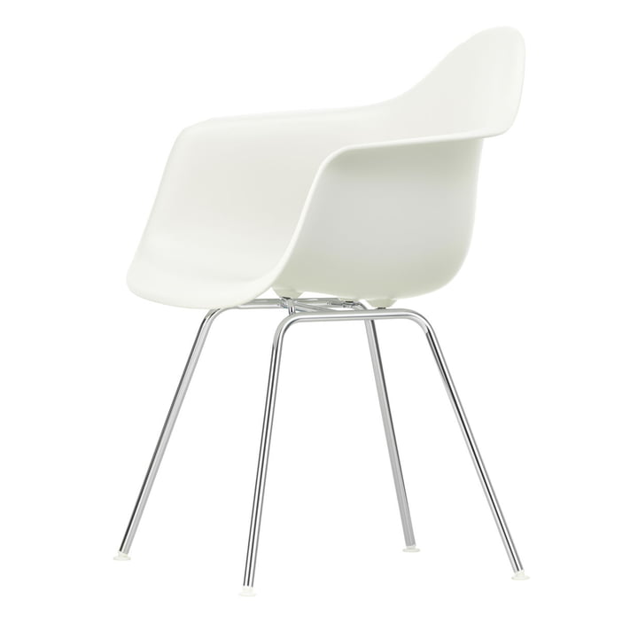 Eames Plastic Armchair DAX von Vitra in verchromt / weiss
