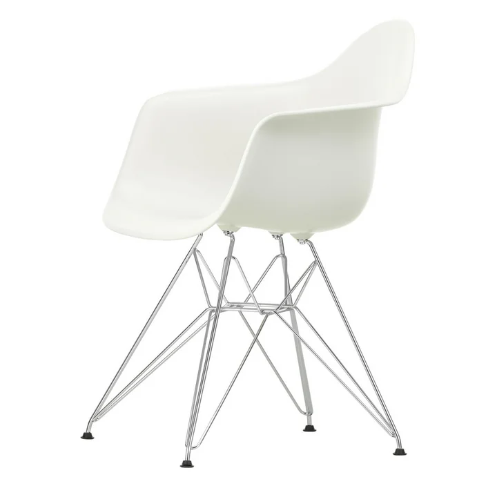 Eames Plastic Armchair DAR von Vitra in verchromt / weiss
