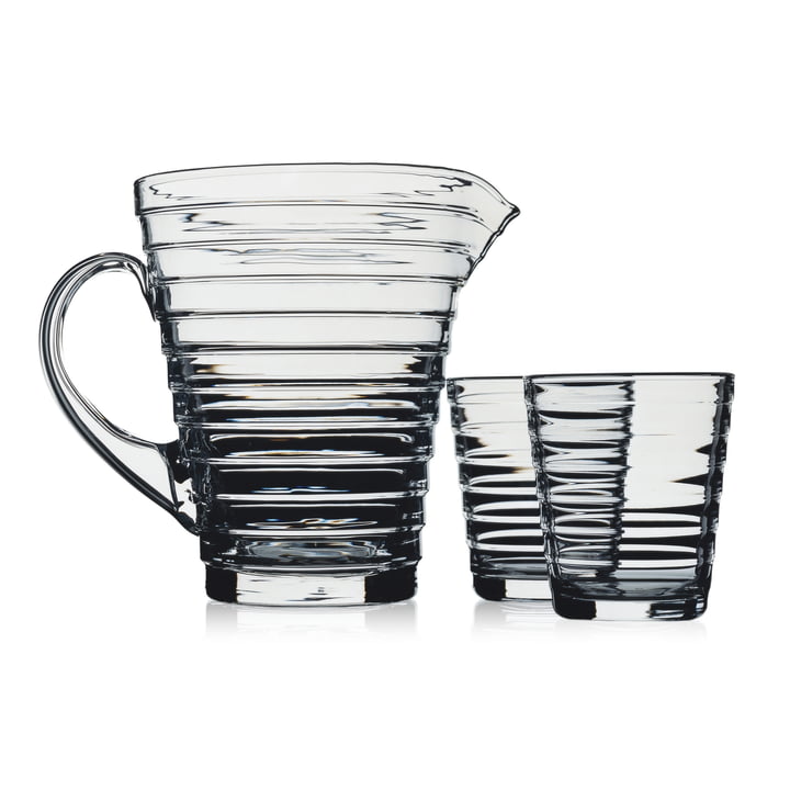 Aino Aalto Glaskrug mit Gläsern von Iittala