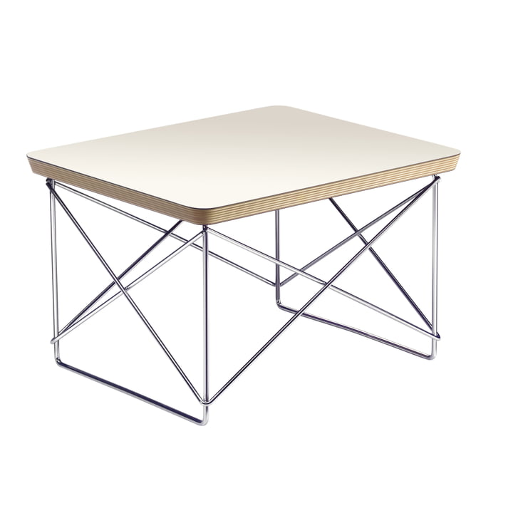 Eames Occasional Table LTR von Vitra in HPL Weiss / Chrom