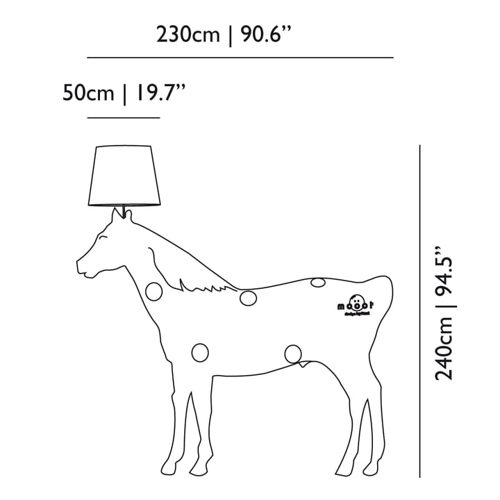 Moooi - Horse Lamp - Abmessungen