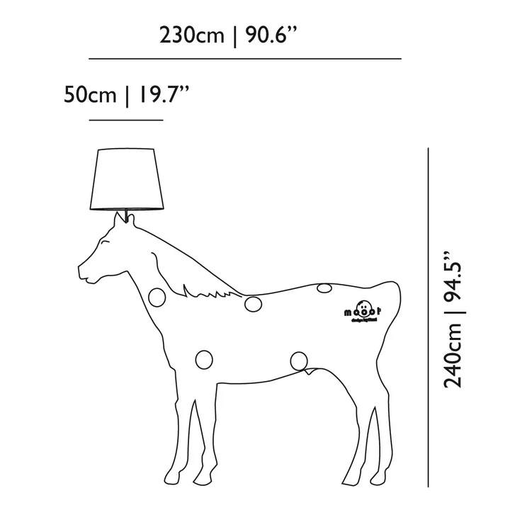 Moooi - Horse Lamp - Abmessungen