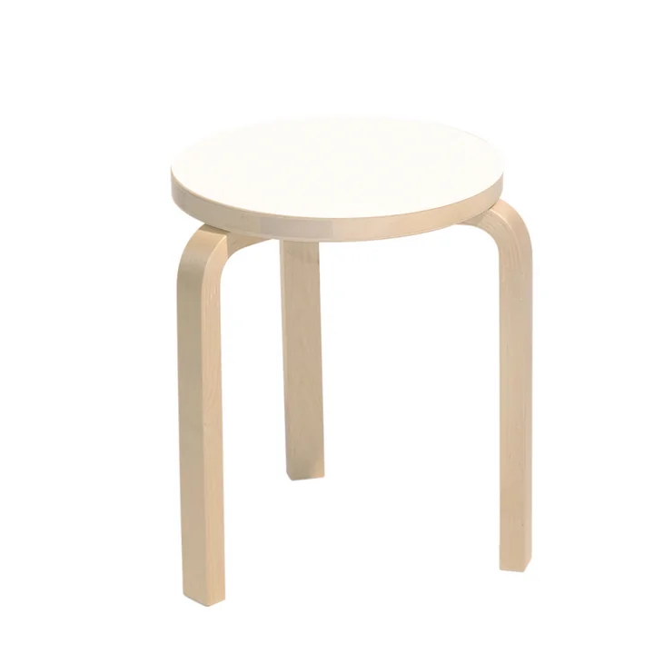 Artek Hocker 60, Laminat weiss