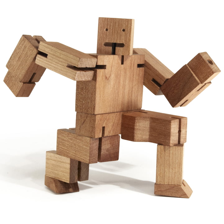 Der Cubebot von Areaware im Knien