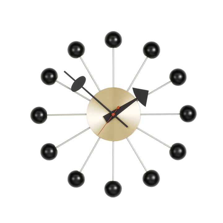 Ball Clock von Vitra in Schwarz / Messing