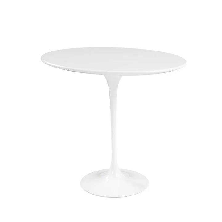 Knoll - Saarinen Tulip Beistelltisch rund, Laminat weiss / weiss