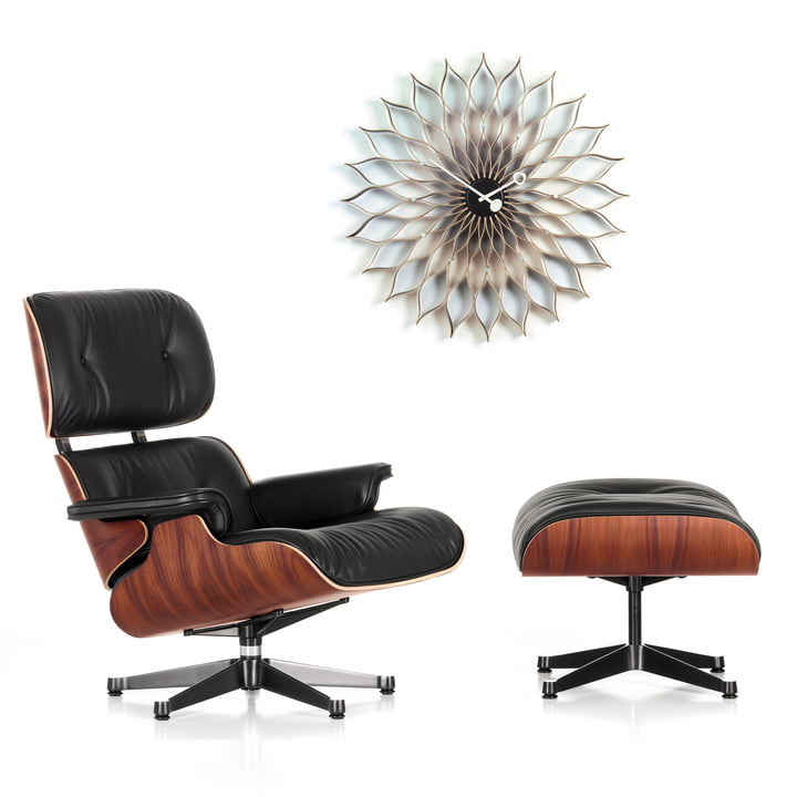 Weihnachtsangebot: Vitra Lounge Chair & Ottoman +Sunflower Clock