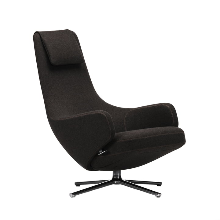 Vitra - Repos Sessel, Cosy black forest/ poliert, Filzgleiter