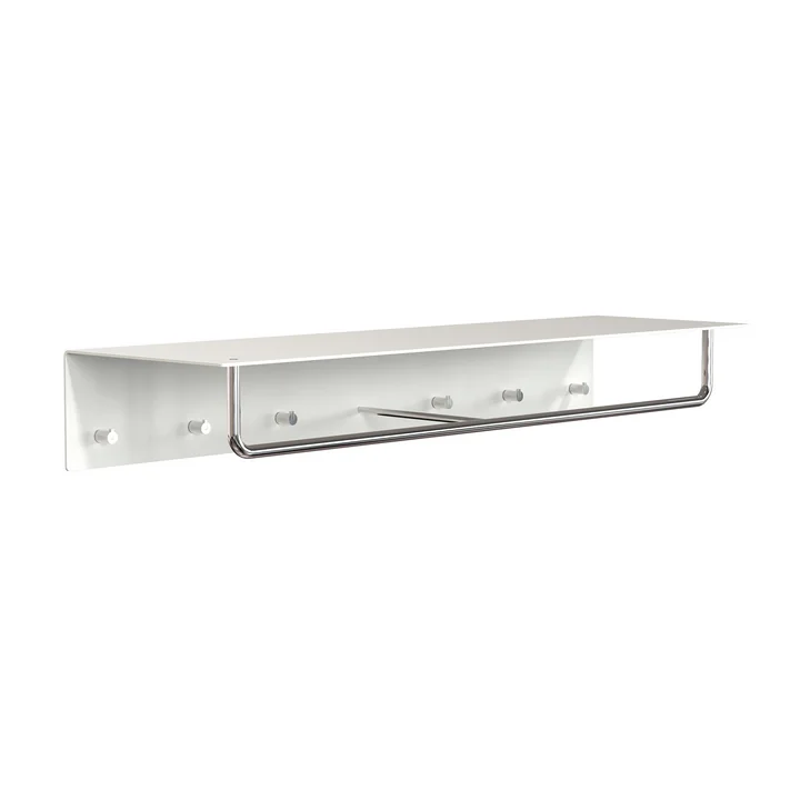 Die Unu Wandgarderobe mit Haken und Stange von Frost, weiss, 1000 mm