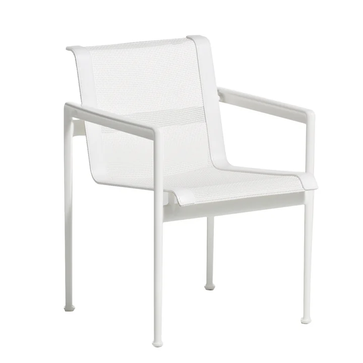Knoll - 1966 Esstischstuhl mit Armlehnen, weiss