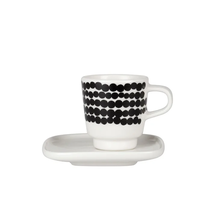 Marimekko - Oiva Räsymatto Espressotasse schwarz / weiss