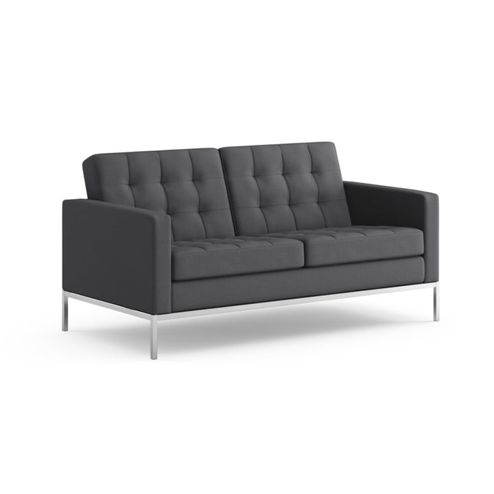Knoll - Florence Sofa 2-Sitzer, charcoal (Hopsack)