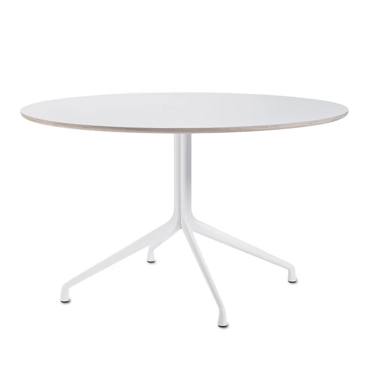 HAY - About A Table AAT 20 Esstisch, 4-beinig, Ø128 cm, weiss/weiss (Kunststoffgleiter)