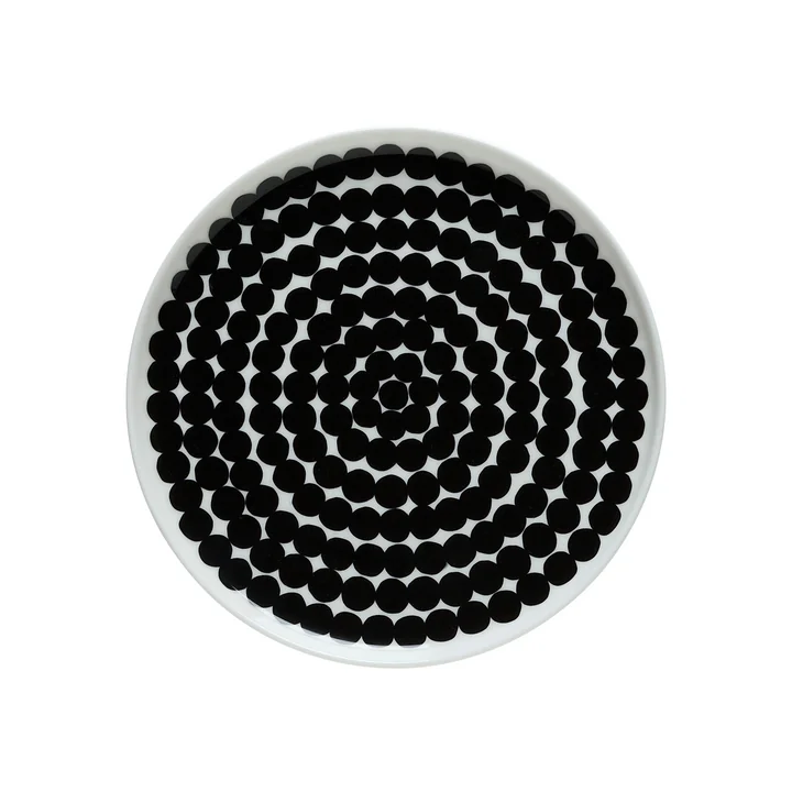 Oiva Siirtolapuutarha Teller Ø 20 cm von Marimekko in Weiss / Schwarz