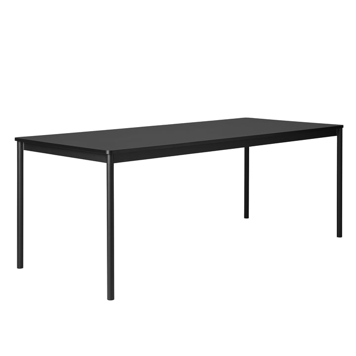 Der Base Table 190 x 85 cm in schwarz mit ABS Kante von Muuto