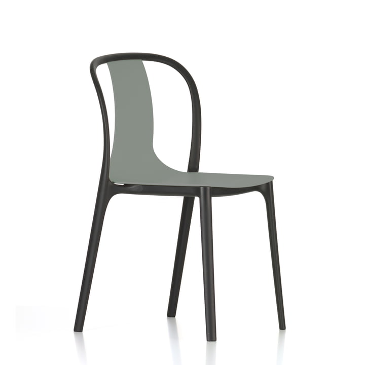 Belleville Chair Plastic von Vitra in Mossgrau