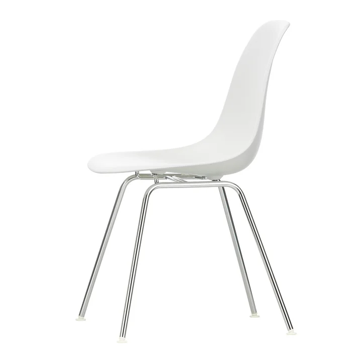 Eames Plastic Side Chair DSX von Vitra in verchromt / weiss