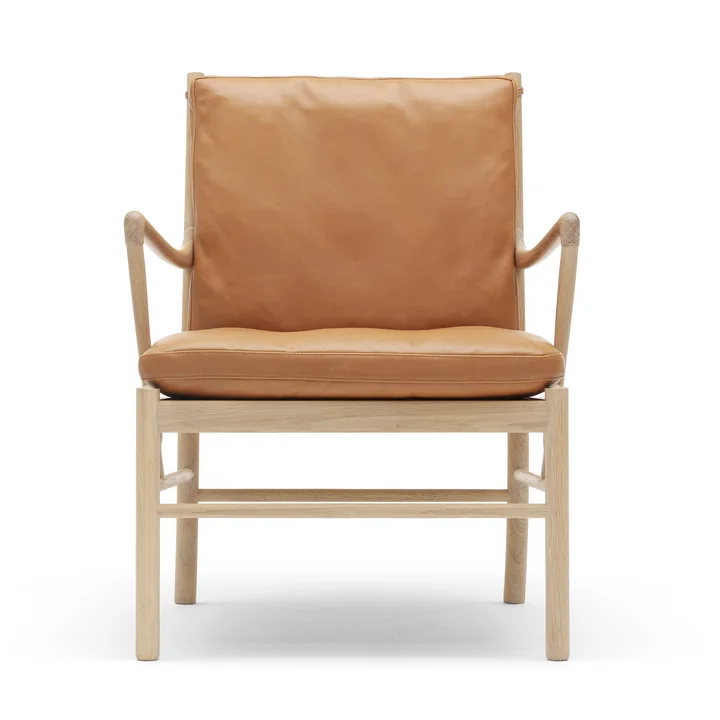 OW149 Colonial Chair von Carl Hansen aus Eiche geseift und Leder