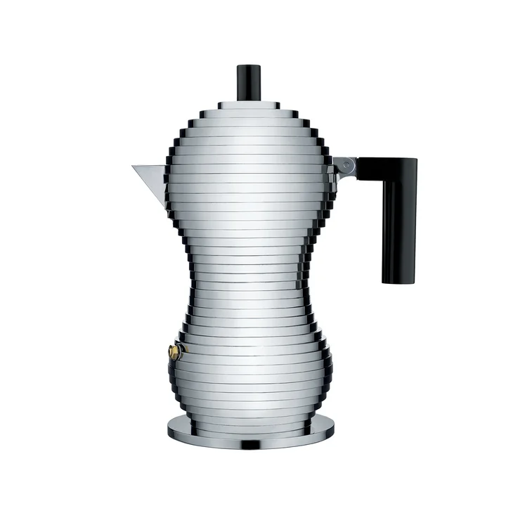 Pulcina Espressokocher in Mittel von Alessi in Schwarz