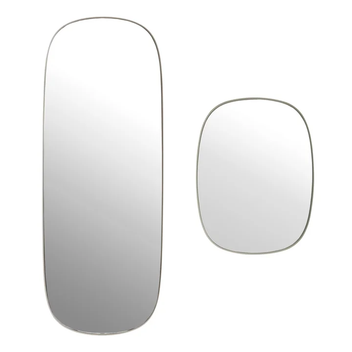 Muuto - Framed Mirror, gross / klein, grau / Klarglas