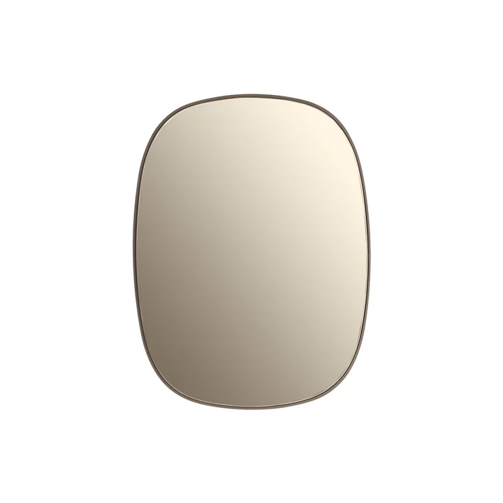 Der Framed Mirror, klein in taupe / taupe Glas