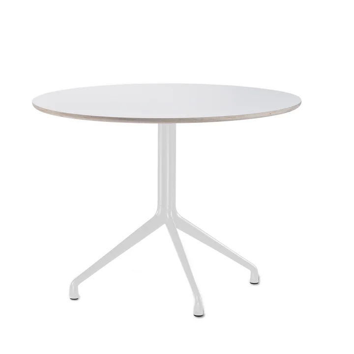 HAY - About A Table AAT 20 Esstisch, 3-beinig, Ø110 cm, weiss/weiss (Kunststoffgleiter)