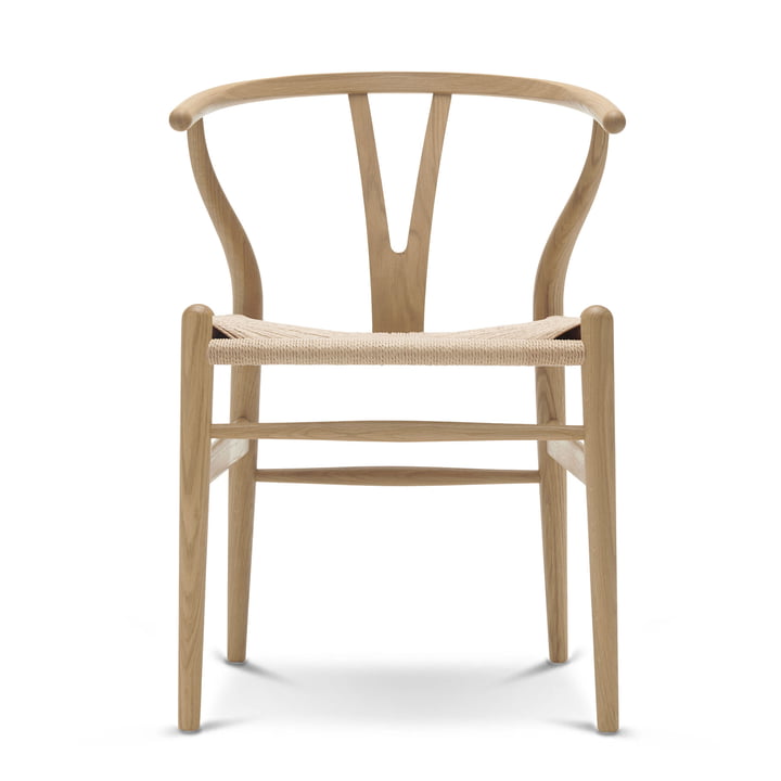 CH24 Wishbone Chair von Carl Hansen in Eiche geseift / Naturgeflecht