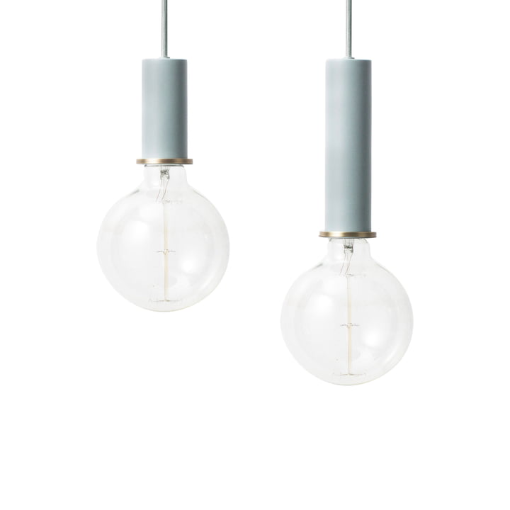 Die ferm Living - Socket Pendelleuchte low und High in hellblau